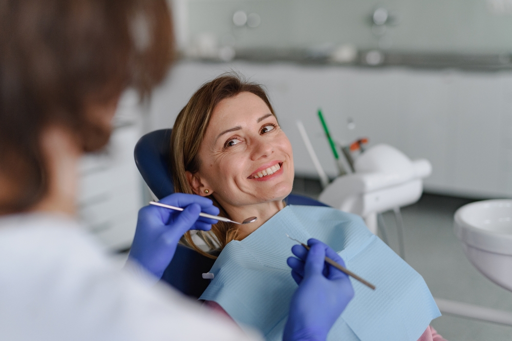 A,Woman,Has,A,Check-up,In,Dental,Clinic.